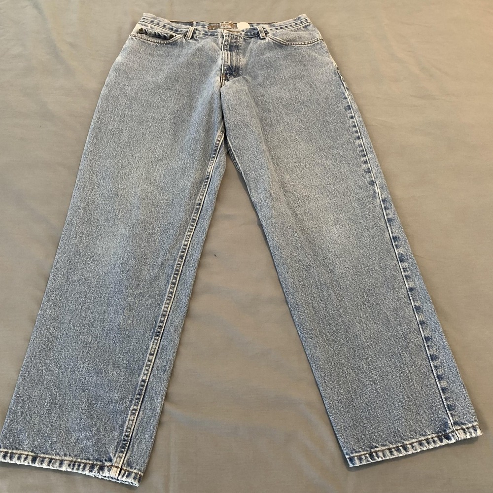 Eddie Bauer Original Denim Jeans Mens 33x30 Blue Straight Mid Rise Denim Pants - Picture 1 of 12